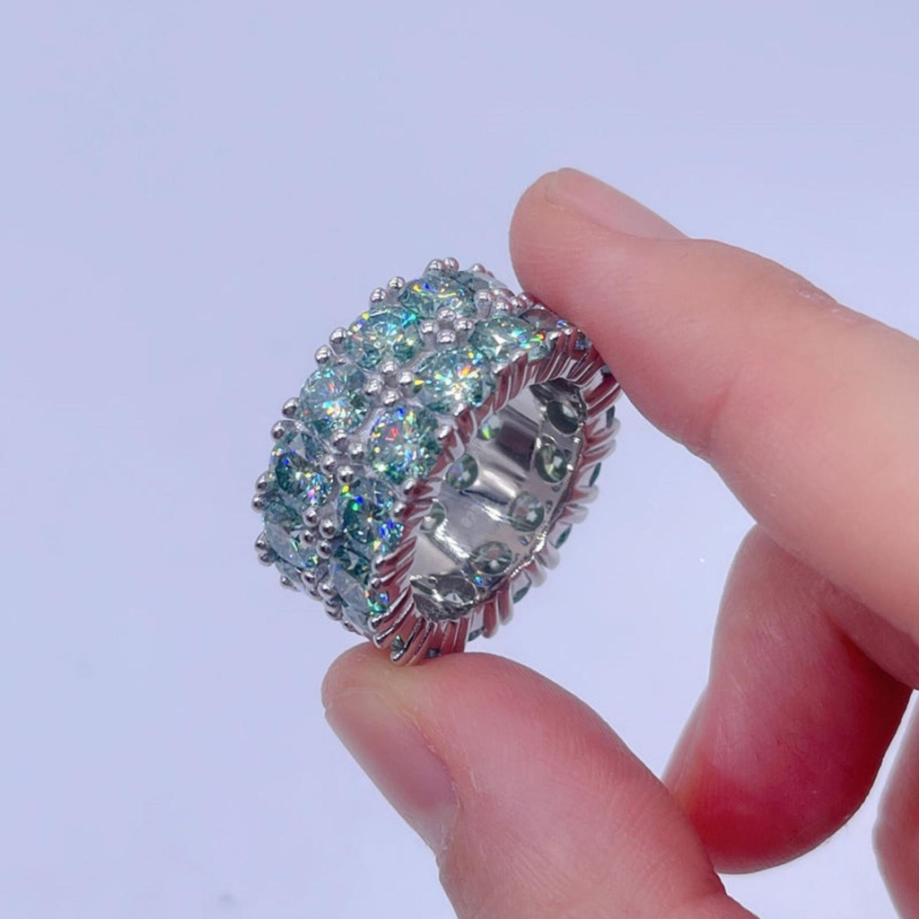 Round Diamond 2 Row Unique Band For Women