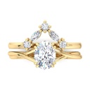 2ct Lab Diamond Oval Engagement Ring, Oval Lab Diamond and Solitaire Wedding Ring, Yellow Gold Lab Diamond Ring