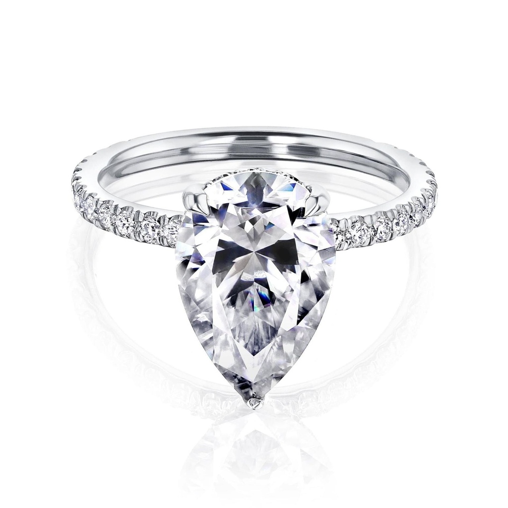  Pear shape solitaire Moissanite Engagement Ring 14K Promise Ring Bridal Ring/ Gift For Her/ Simple Diamond Ring/ Anniversary Gif