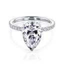  Pear shape solitaire Moissanite Engagement Ring 14K Promise Ring Bridal Ring/ Gift For Her/ Simple Diamond Ring/ Anniversary Gif