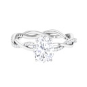 Oval Solitaire Braided Ring for Women (D-VS1 Quality)  925 Sterling Silver,