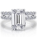 Metal Masters Women's Sterling Silver 925 Bridal Set Engagement Rings Emerald Cubic Zirconia 7