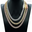 Sterling Silver Iced Out 2 Links  Cuban Link Chain Pass Diamond Tester