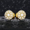 3 Layers Moissanite Halo Stud Earrings