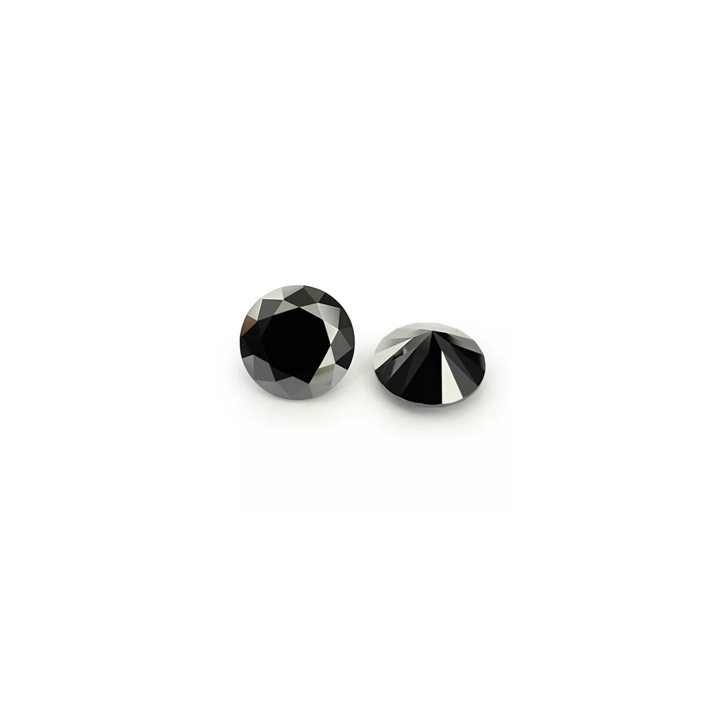 Loose Moissanite Jet Black Clean Round Cut 2.50 MM