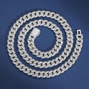 2 Rows Moissanite Bubble Cuban Link Chain