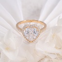  Real Gold Rose Gold Halo Diamond Style Heart Cut  Engagement Ring