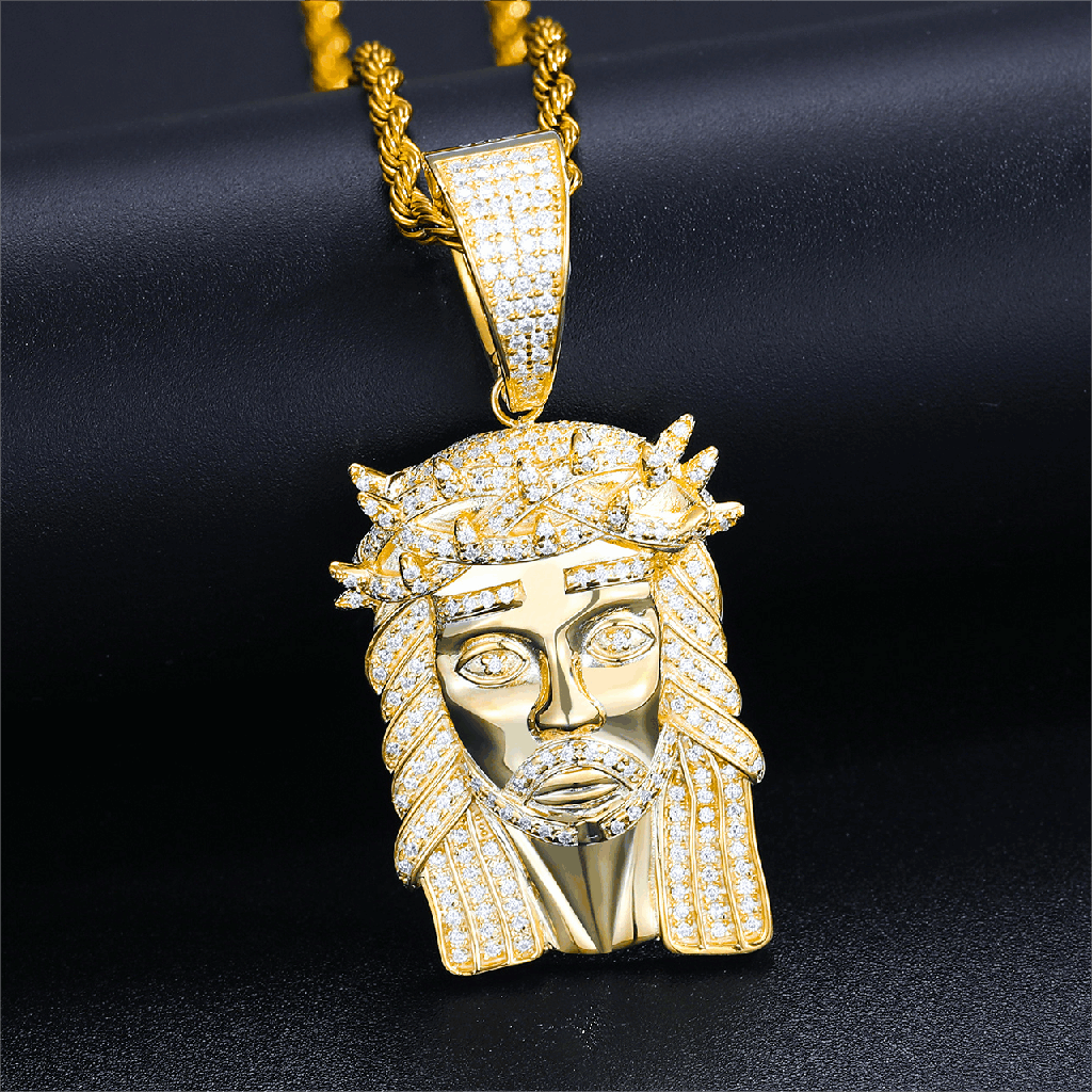 Moissanite Jesus Pendant