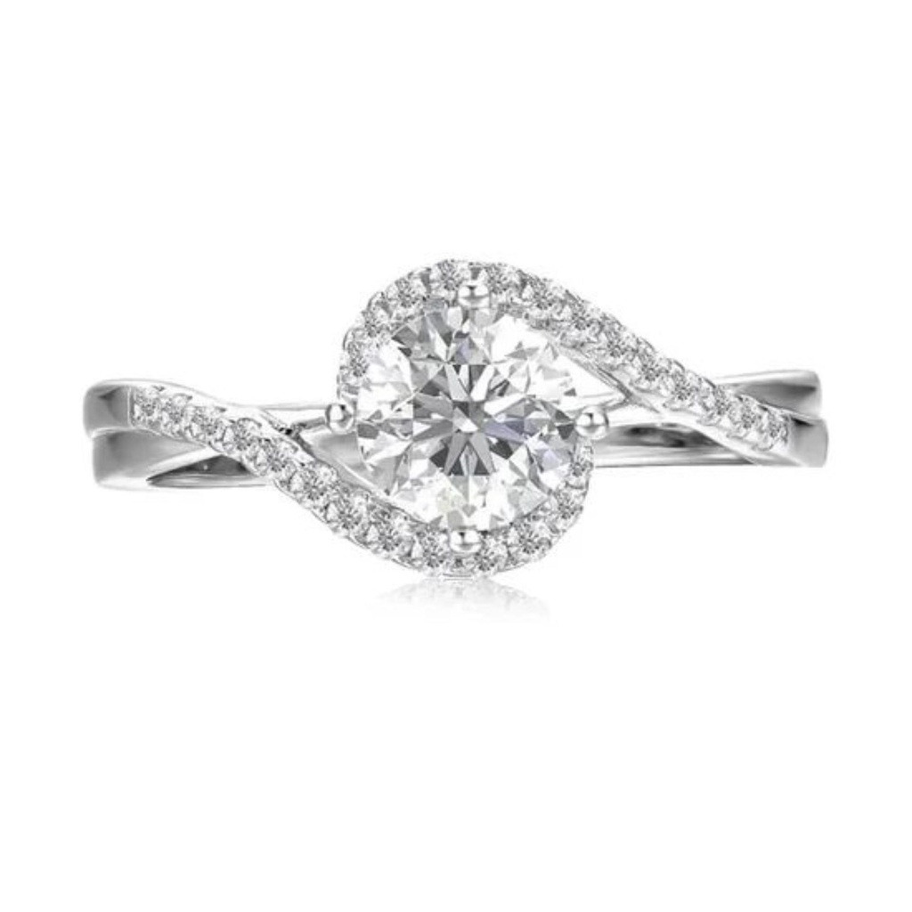  Rings for Women Diamond Engagement Rings, Clarity Brilliant Round Cut, White Gold Plated  Ring for Wedding, Promise, Anniversary and Bridal Gift