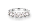 5 Stone Moissanite Rings for Women,VVS1 Clarity Lab Created Diamond Anniversary Rings 14K White Gold Filled S925 Sterling Silver 5 Stone Moissanite Wedding Band for Women Jewelry Gifts