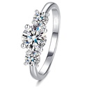  Engagement Ring  Brilliant Round Cut D Color VVS1 Clarity Lab Created Diamond Eternity Rings 18K White Gold Plated  Sterling Silver  Wedding Rings for Women
