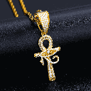 S925 Moissanite Evil Eye Ankh Cross Pendant