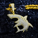 S925 Micro Moissanite Shark Pendant