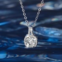 Moissanite Necklace 925 Sterling Silver Necklace for Women, Moissanite Diamond Pendant with Exquisite Box, Fashion Jewelry Gift for Valentines Day Birthday Mothers Day