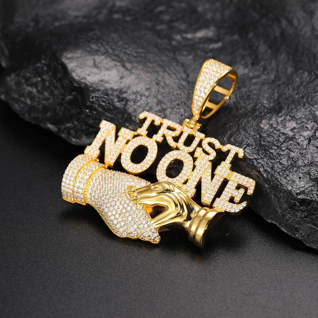 S925 Moissanite Trust No One Trap Pendant