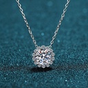 Round Stone, Lab Grown Diamond Floral Wedding Pendant For Women, Custom Order, Fine Jewelry, Gift for Her, 4 Prong Setting Pendant