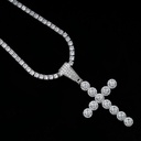Moissanite Cross Pendant with Tennis Chain - Unisex Hip Hop Jewelry