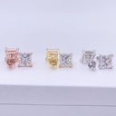 Hip Hop  Solid  Stud Earrings With Screw Back