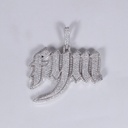  white gold hip hop alphabetic diamond pendant with vvs clarity diamonds