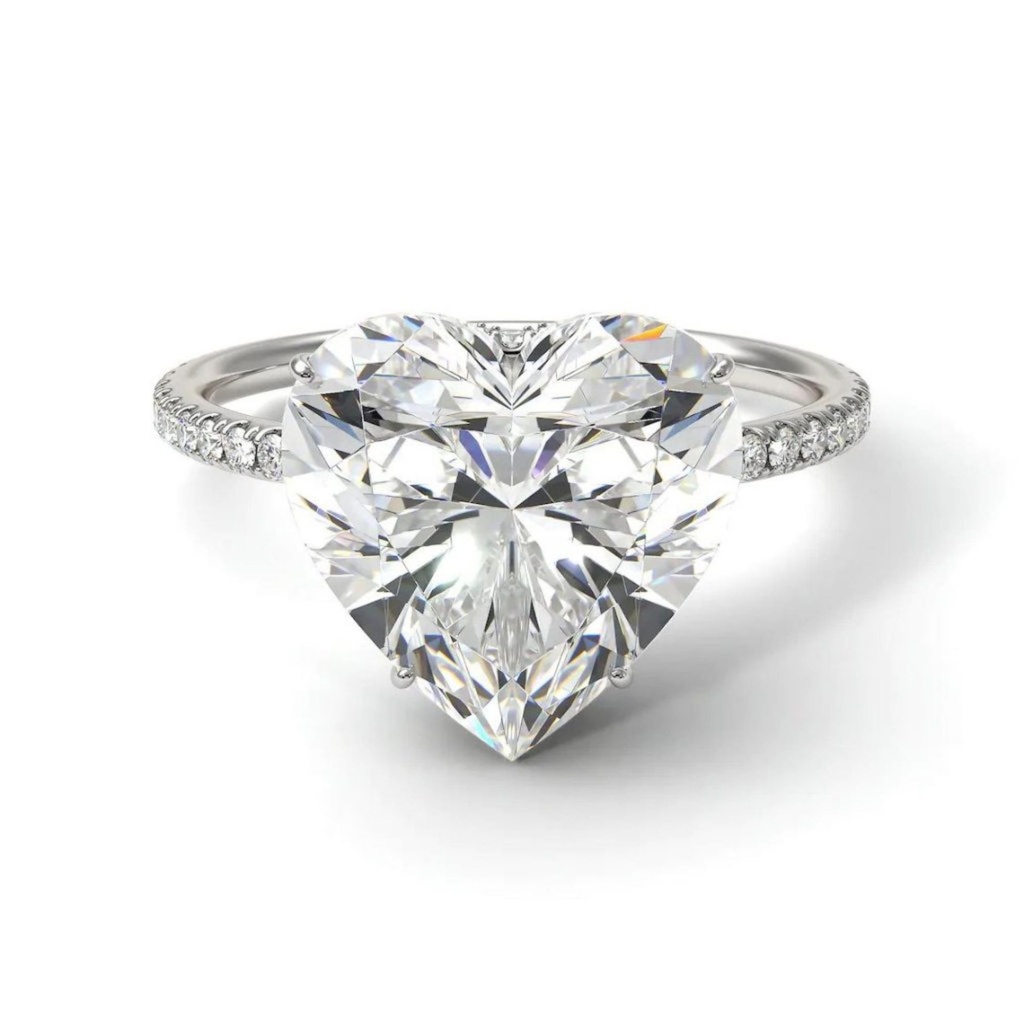 Heart Shape Hidden Halo Diamond Ring