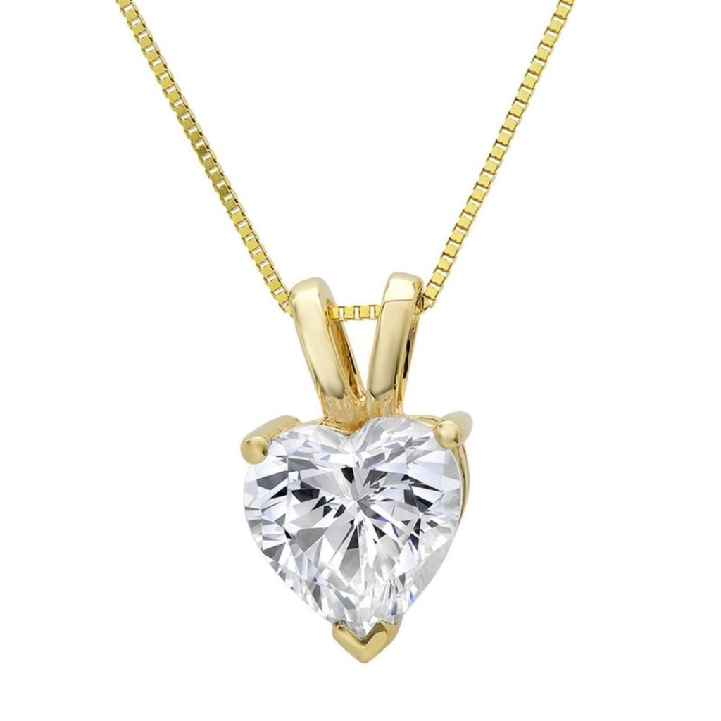  Heart Shaped Solitaire Prong Setting Diamond 