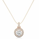 Round Cut Halo Prong Setting Lab Diamond Pendant 