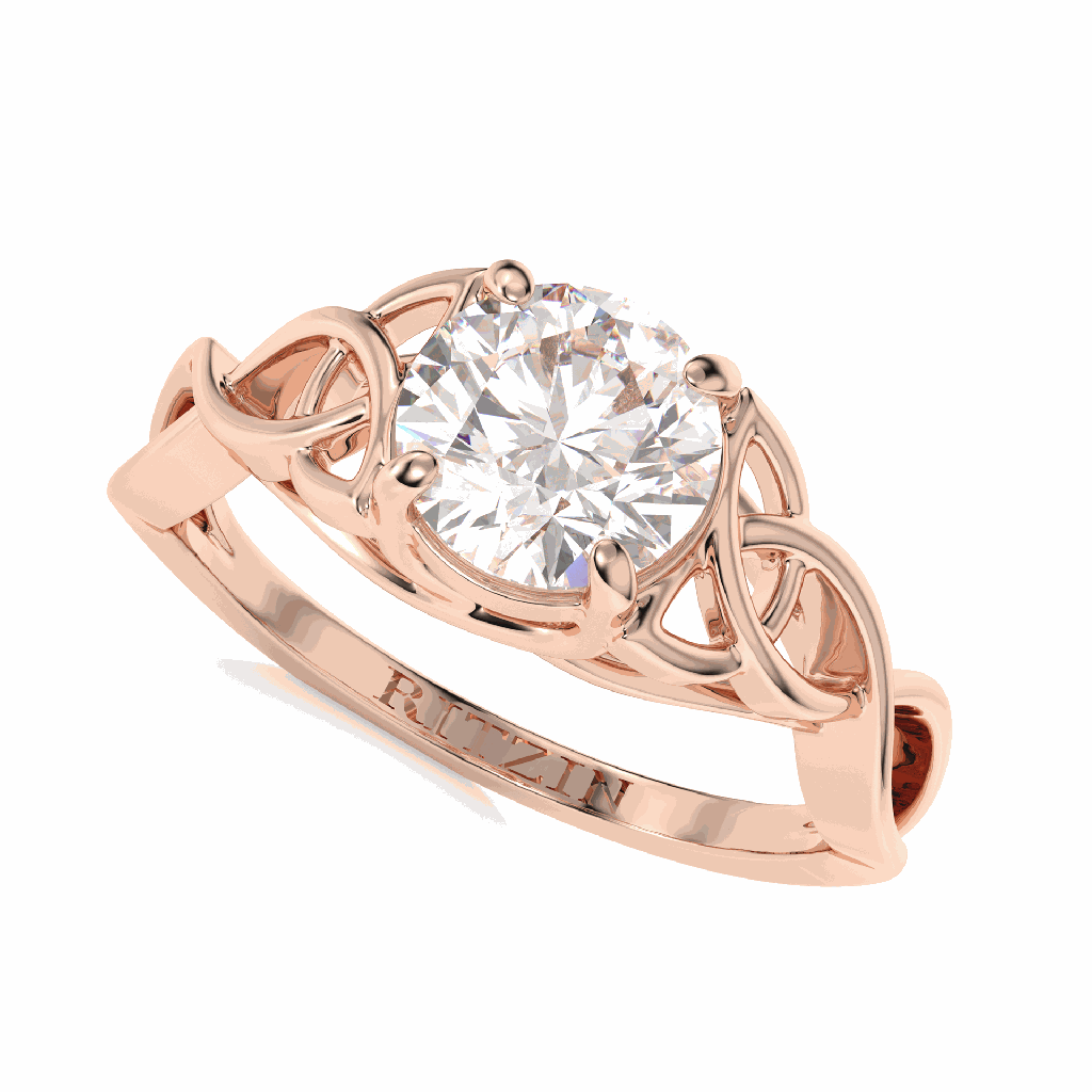 Round Diamond Twisted Engagement Ring for Women