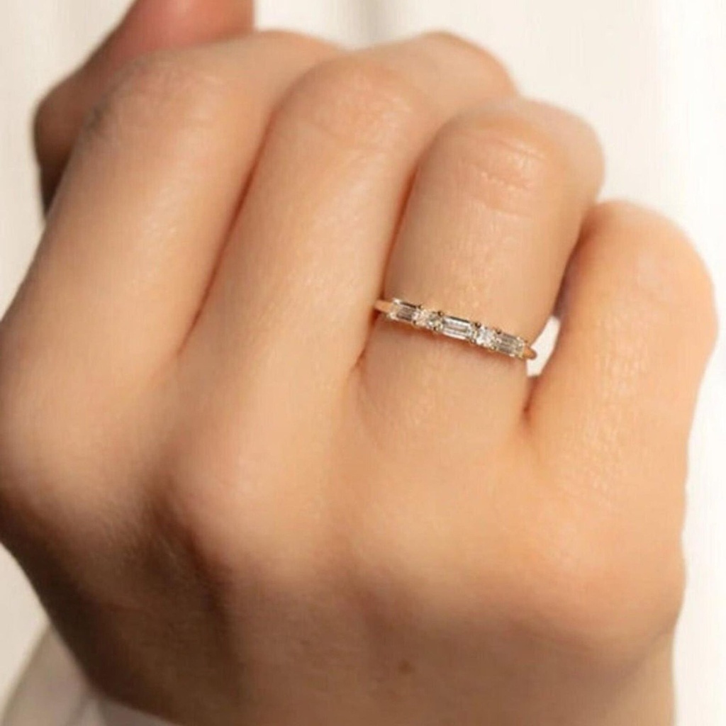 Baguette And Princess Diamond Band for Women