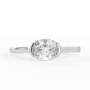  Oval shaped Engagement Ring Unique Bridal Colorless  Ring Oval Ring Stacking Ring Anniversary gift for women