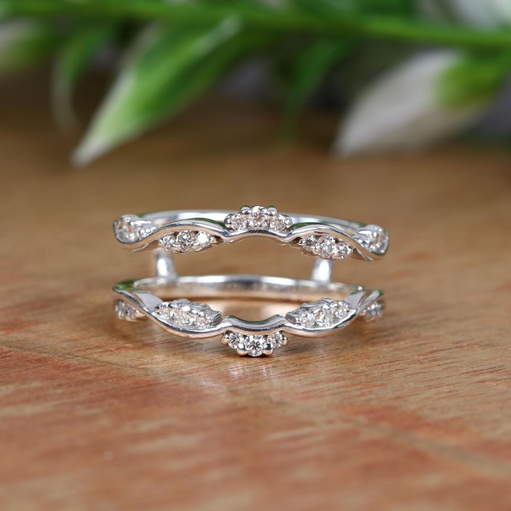 Round Diamond Double Band For Women