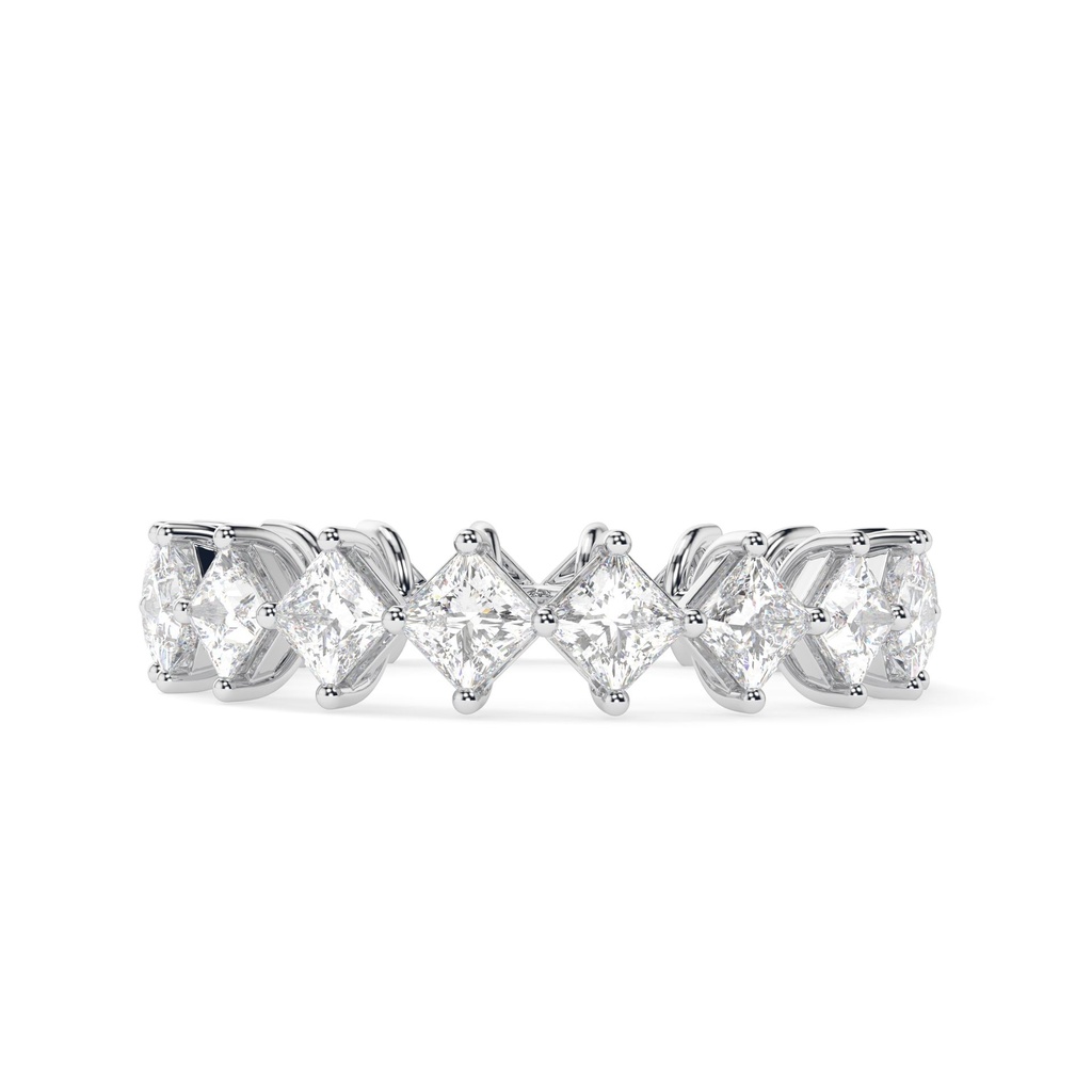 Princess Cut Lab Grown Diamond Eternity Band Ring in Gold Sustainable Luxury Jewelry Ethical Wedding/Anniversary Band Eco-friendly
