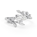 Heart Moissanite Engagement Ring, Leaf Moissanite Ring White Gold, Twig Branch Ring, Vine Promise Ring, Nature Inspired Ring