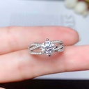  Round Diamond Twisted Engagement Ring for Women