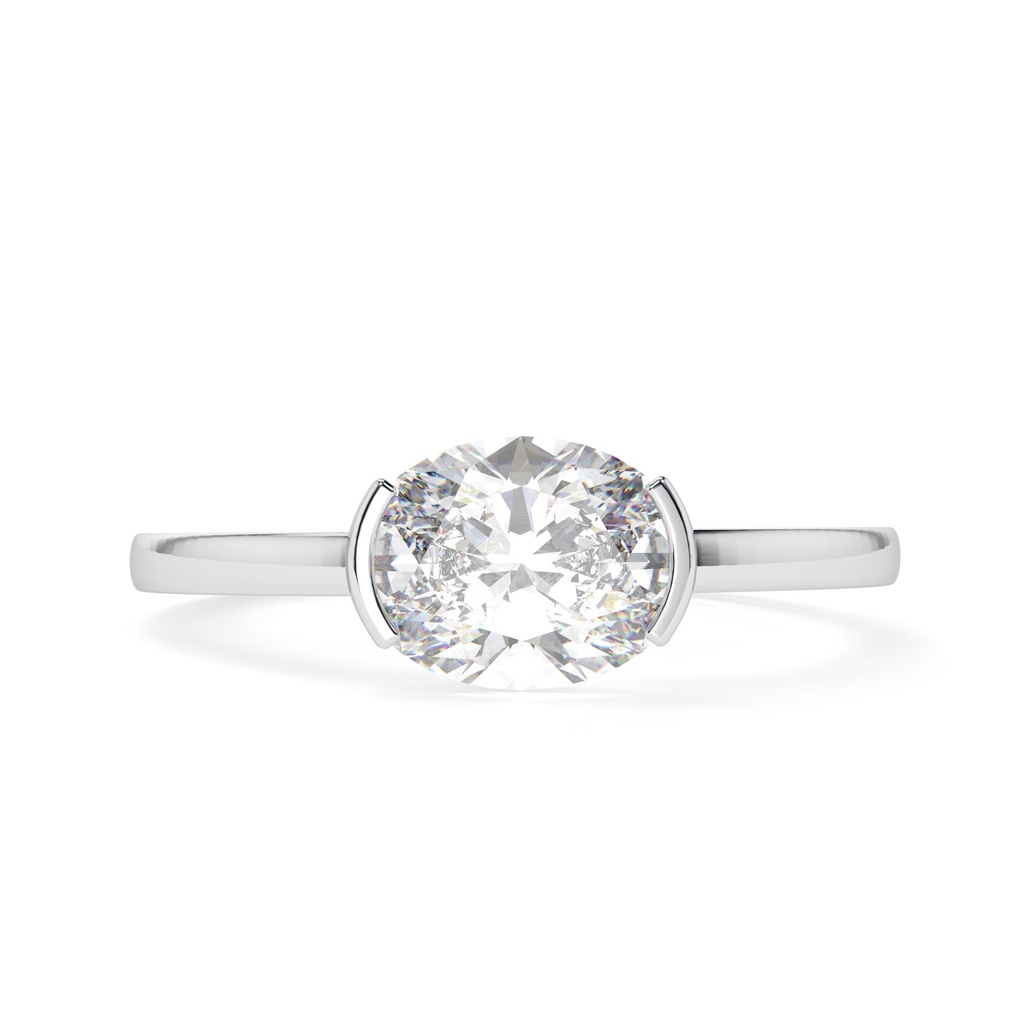  Oval Moissanite East West Engagement Ring Wedding/Bridal Ring Set, East West Oval Solitaire Ring For Women