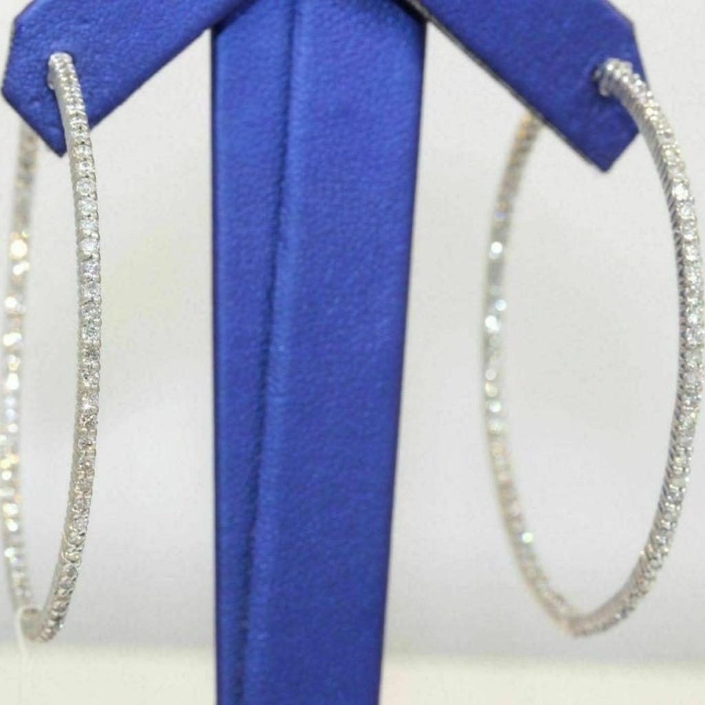 Round Cut  Inside Out Hoop Earring For Women