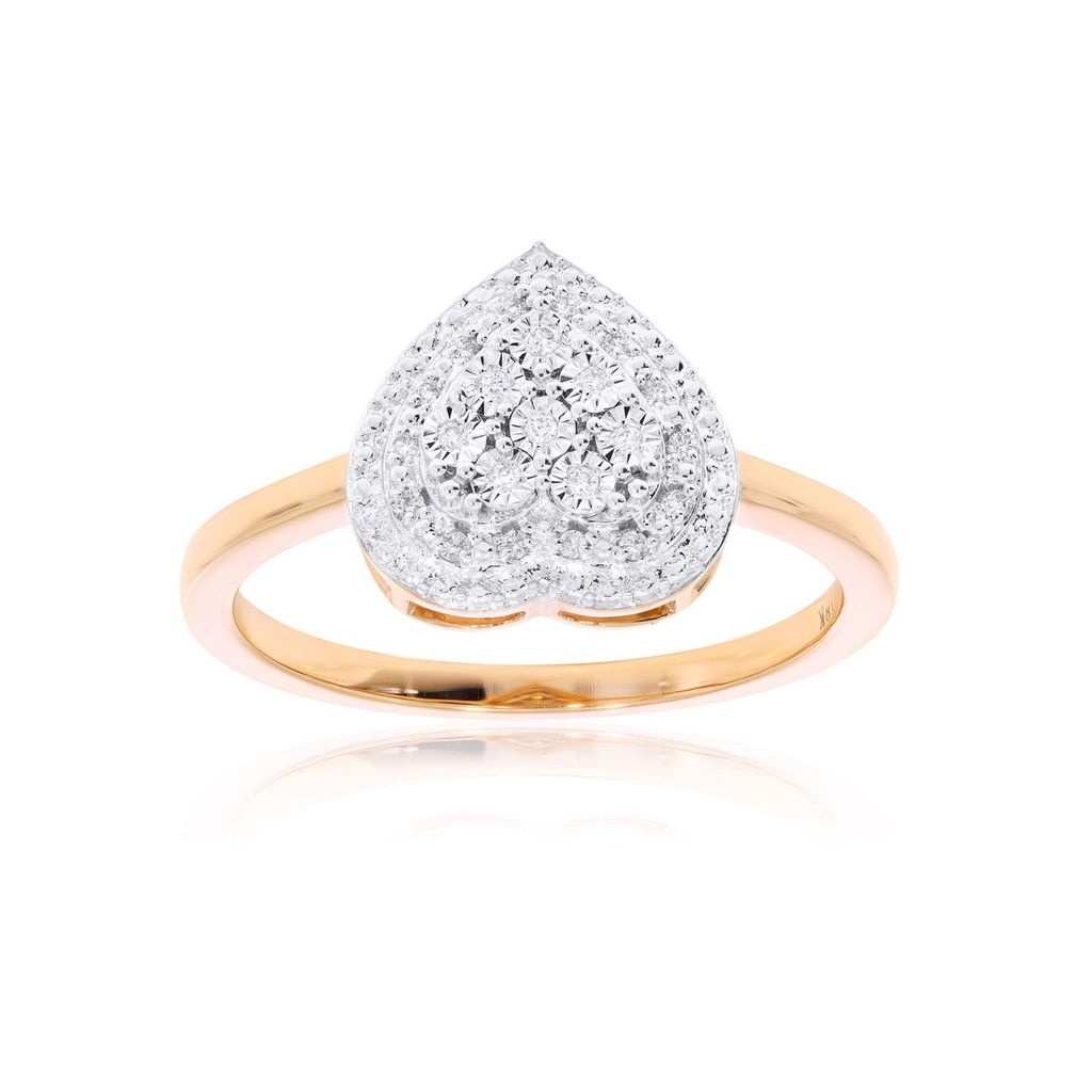  Round Diamond & Illusion Set Heart Shape Engagement Ring 