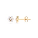  Round Diamond Floral Tiny Stud Earrings
