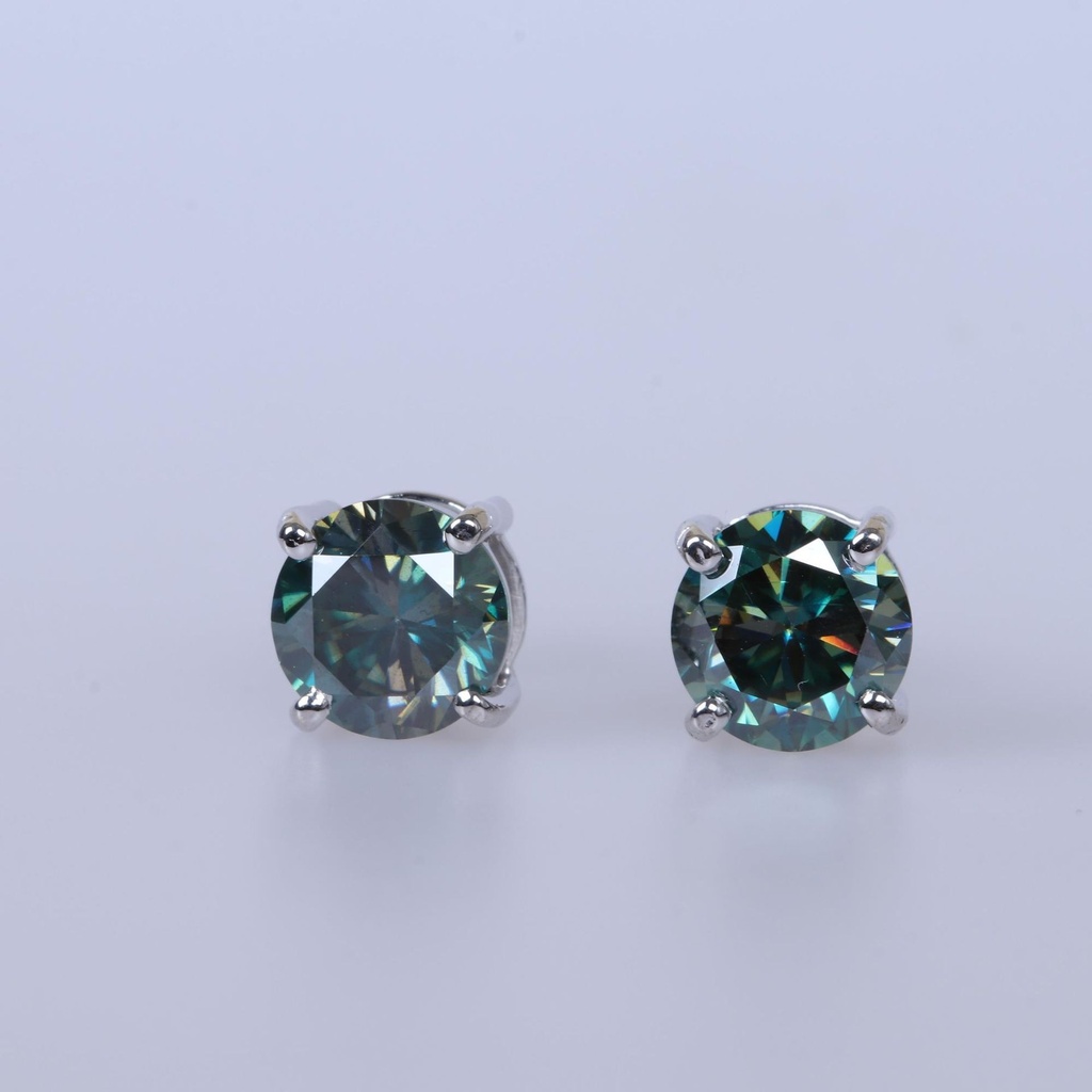 Moissanite Solitaire Stud Earrings Round Cut