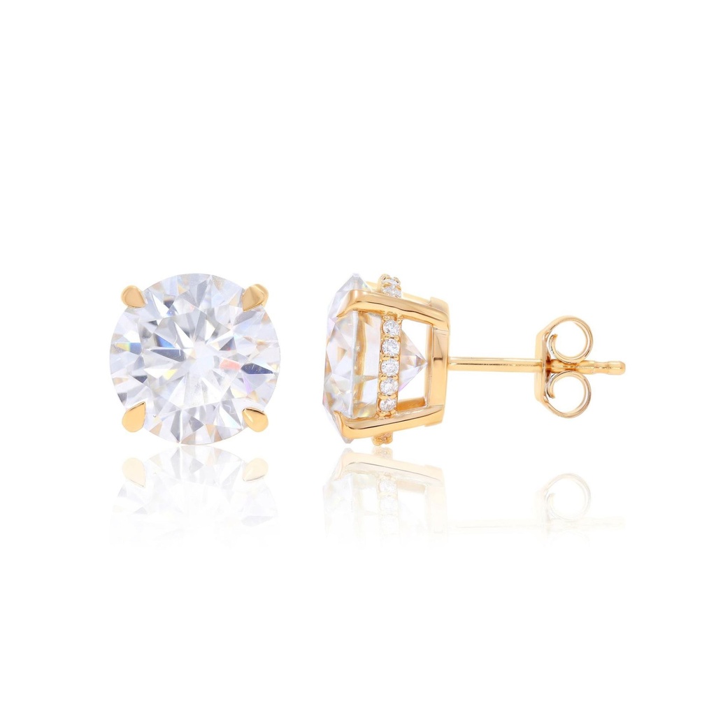  Round Diamond Hidden Halo Stud Earrings