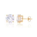  Round Diamond Hidden Halo Stud Earrings