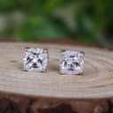 Cushion Cut Moissanite Stud Earrings