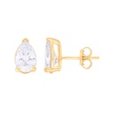  Pear Cut Diamond With Pushback Stud Earrings 