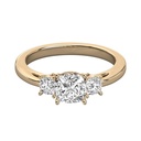 Cushion Cut Diamond 3 Stone Wedding Band 