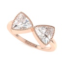  Trillion Cut  Engagement Ring, 2 Trillion Cut Ring, Wedding Ring, Bridal Ring, White Gold Ring Bow Design  Ring