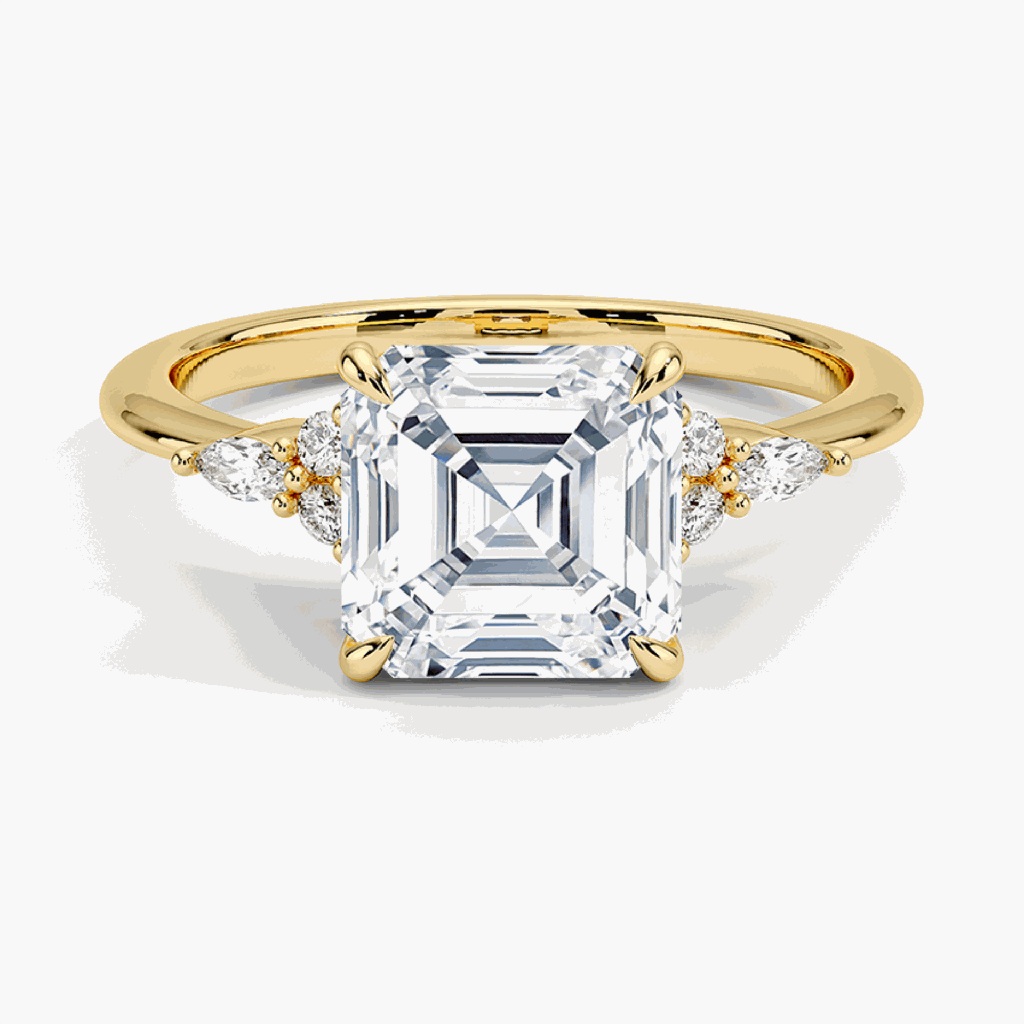  Asscher Cut 7 Stone Engagement Ring For Women