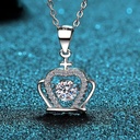 Round Diamond Heart Shape Necklace For Women