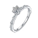 Hidden Halo Design Round Shape White Cubic Zirconia In 925 Sterling Silver Ring For Engagement