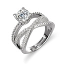 Round Cut Stone Twisted Eangagement Ring For Women