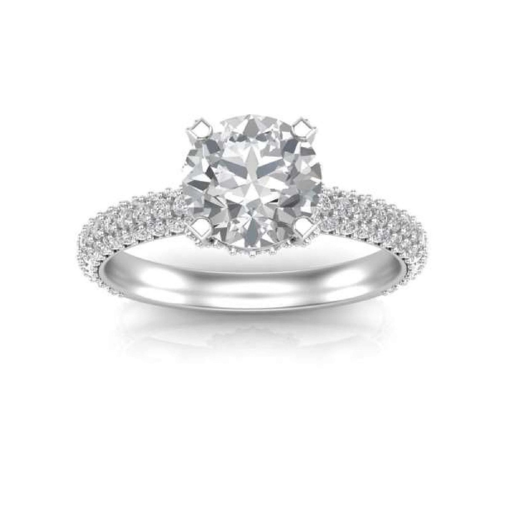 Vintage Round Cut WhiteIn 925 Sterling Silver Ring For Women's Engagement