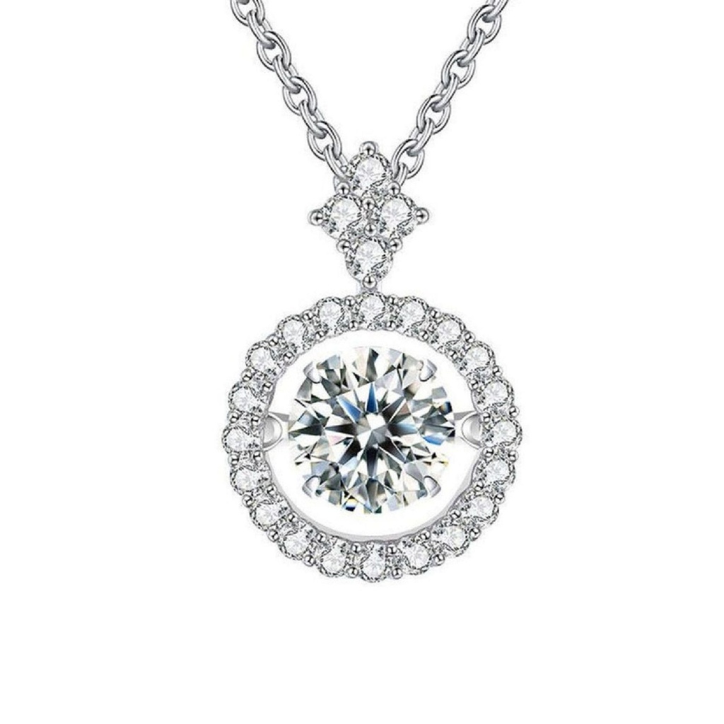  Round Moissanite Diamond Pendant For Women